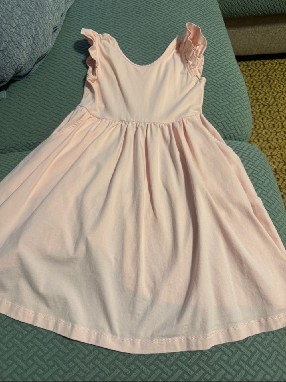 Hanna Andersson Pale Pink Ruffle Sleeve Casual Dress